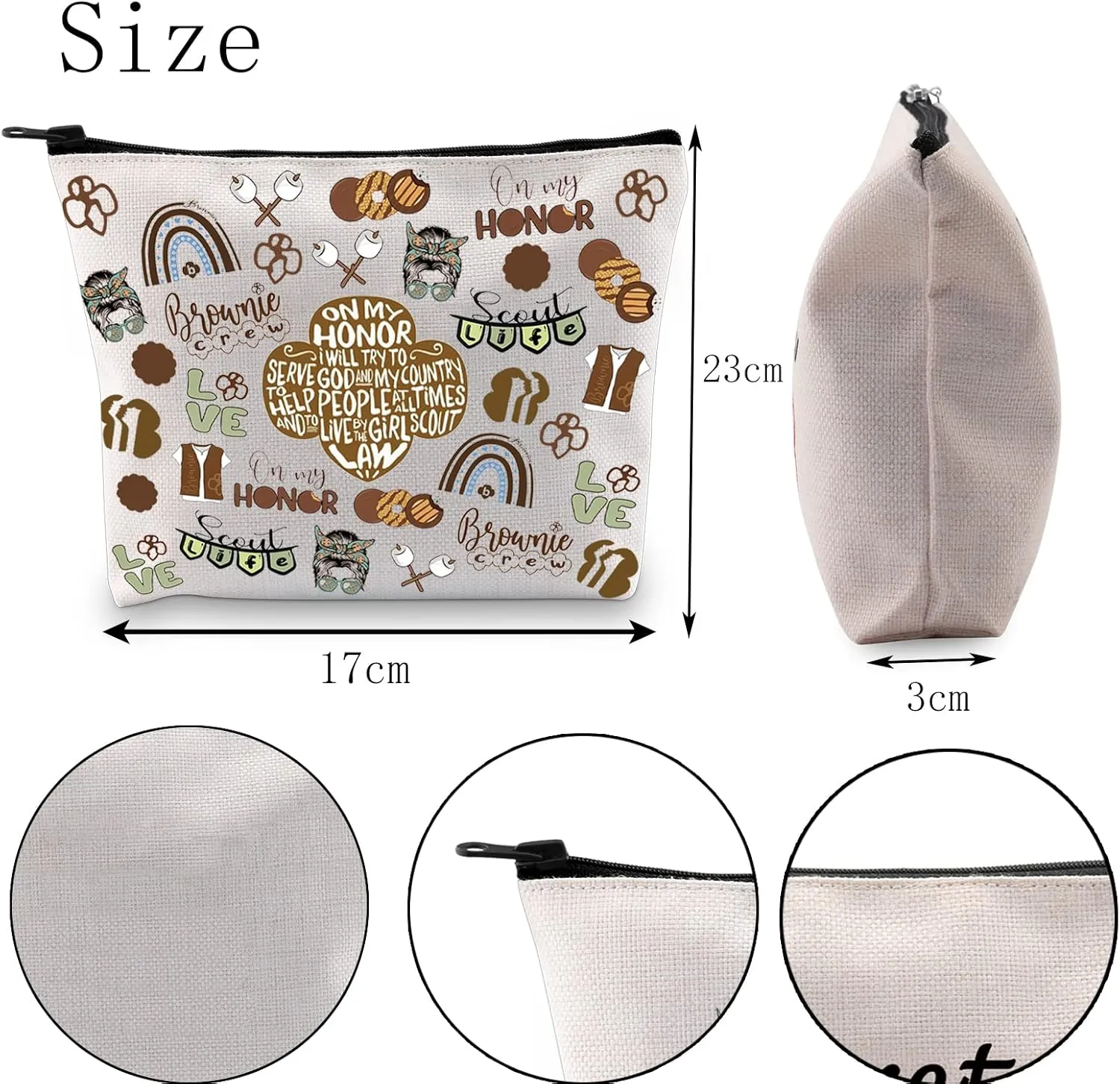POFULL Brownie Troop Gift Scout Brownie Cosmetic Bag Scout Troop Gifts