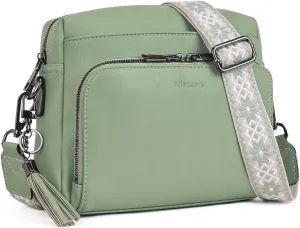 POIUGOYA Crossbody Purses for Women Trendy,Vegan Leather Medium Crossbody Bag,Women's Crossbody Travel Purse Built in Wallet