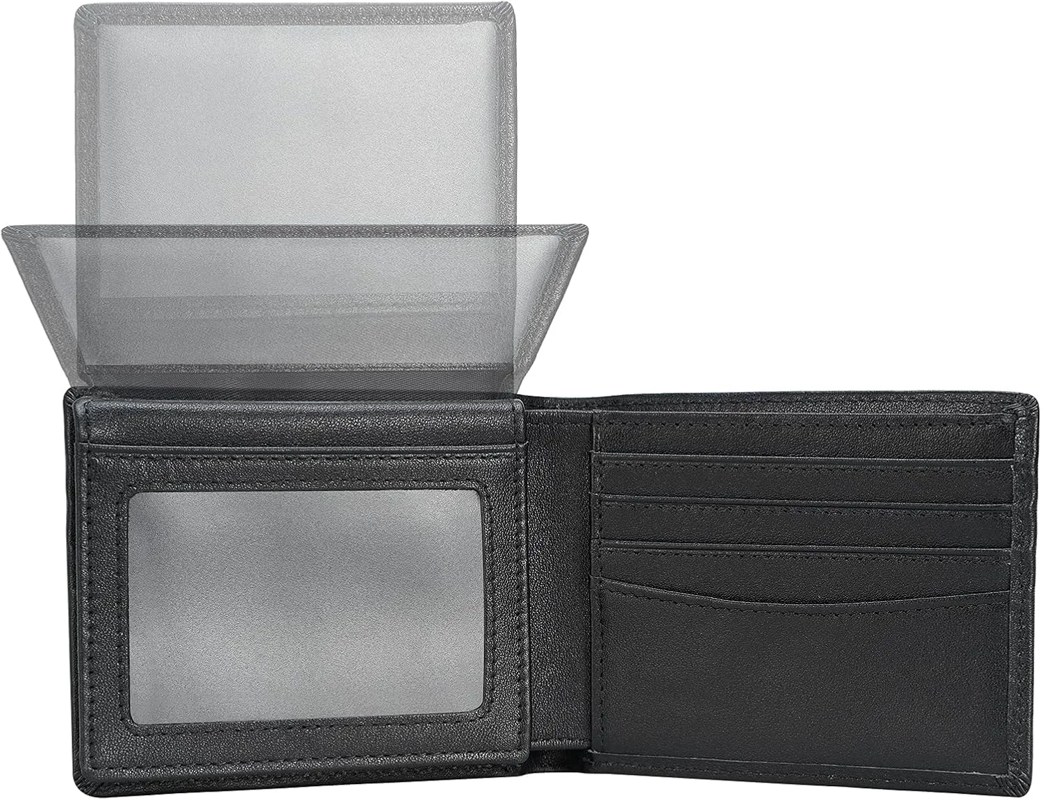 Polare RFID Blocking Cowhide Leather Bifold Wallet For Men with 2 ID Windows