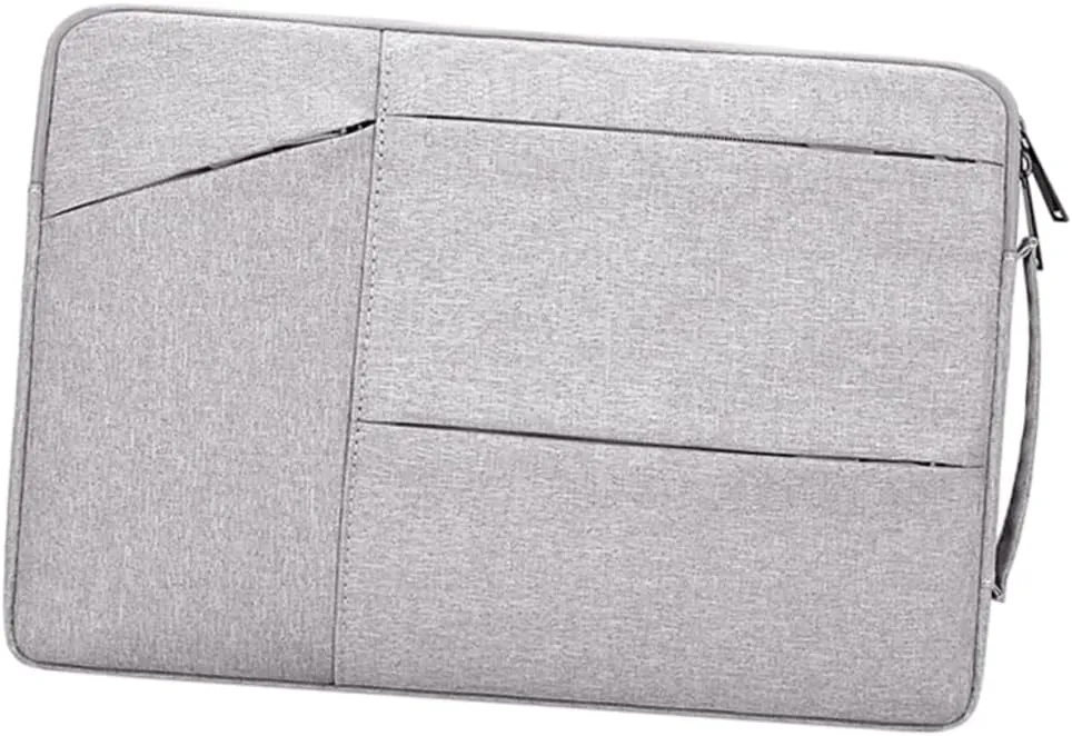 POPETPOP Portable Laptop Handbag for Travel Durable Briefcase with Shock Absorption for Business and Outdoor Use Grey