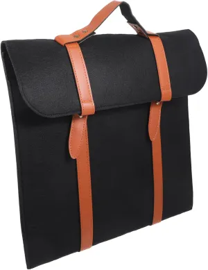 Portable Laptop Case 15.6 Inch Simple Felt Laptop Bag Computer Handbag Comfortable Handle Black for Students and Teens