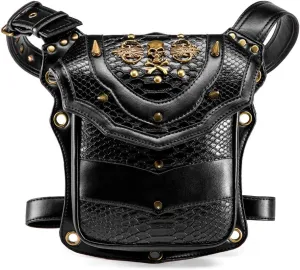 Practical steampunk bags for women leather Waistbag Punk man tether chest bag motorcycle leg bag Travel Utility Belt