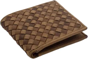 Premium Nappa Leather Wallet - Wallet for Men with Intrecciato Criss-Cross Design, 8 Card Slots, RFID Blocking - Expert Craftsmanship, Gift-Worthy Packaging (Crazy Horse)