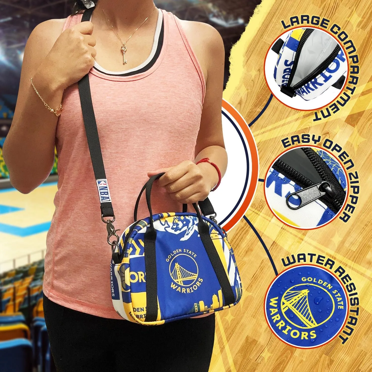 Pro Specialties Group Golden State Warriors Crossbody Purse for woman
