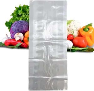 Produce LDPE Poly Vented Bags (With Venting Holes) - 6"x3"x15" - 1000 Bags - 0.80 mil - Clear