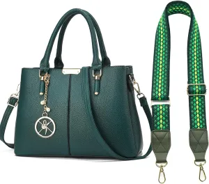 Purse and Handbags for Women, 3 Zip Compartments Tote Bag Designer Shoulder Purse Top Handle Satchel Bags