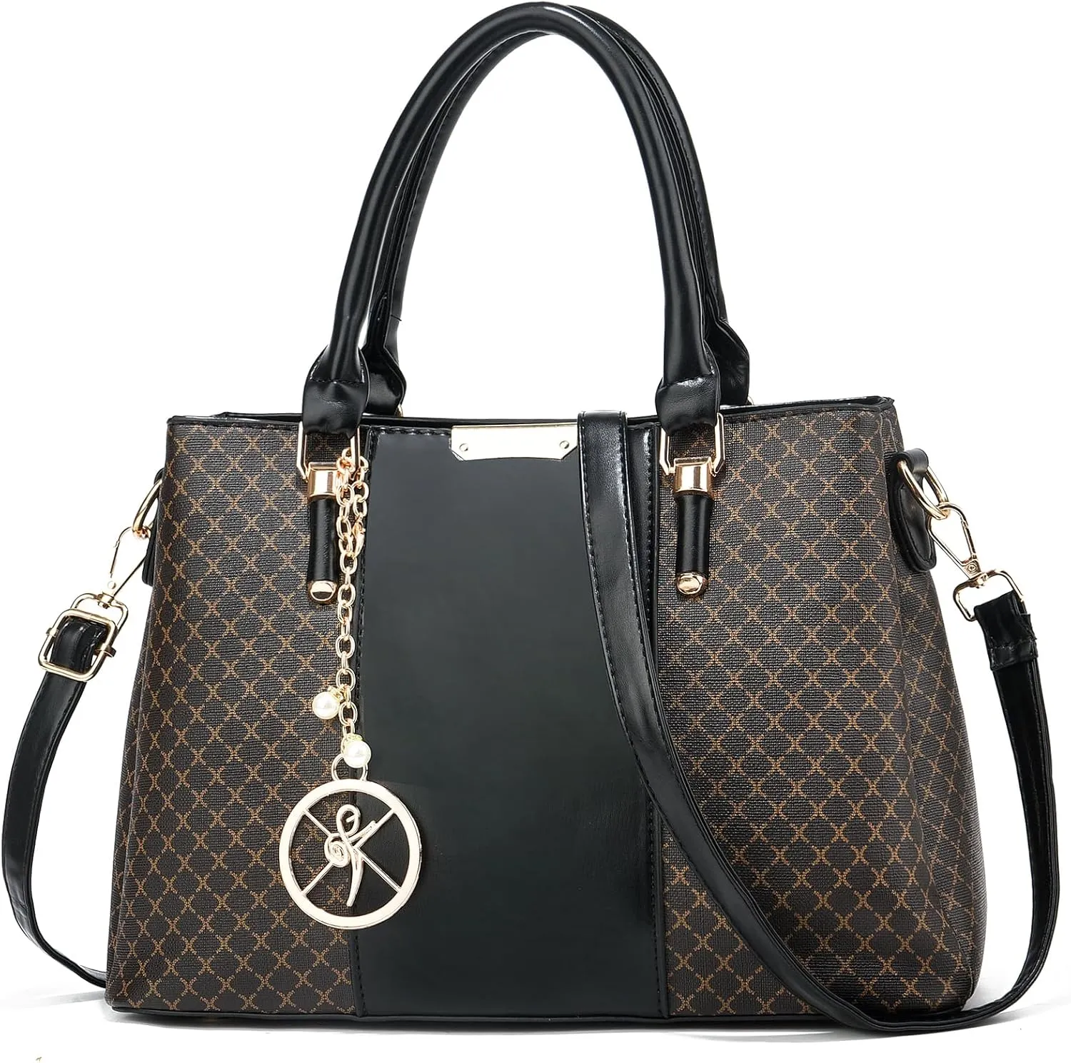 Purse and Handbags for Women, 3 Zip Compartments Tote Bag Designer Shoulder Purse Top Handle Satchel Bags