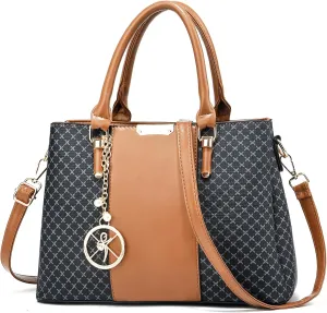 Purse and Handbags for Women, 3 Zip Compartments Tote Bag Designer Shoulder Purse Top Handle Satchel Bags