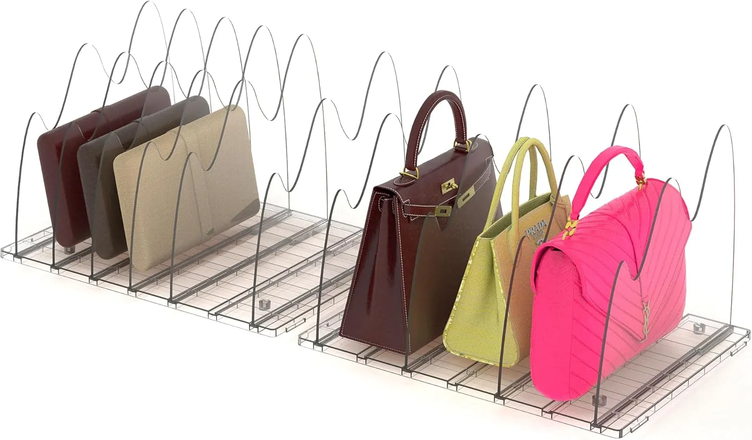 Purse Organizer for Closet, 10 Panels Adjustable Shelf Dividers for Closet Storage and Organization Clear Purse Handbag Clothes Closet Organizers and Storage for Bedroom, Kitchen, Cabinets, Bathroom