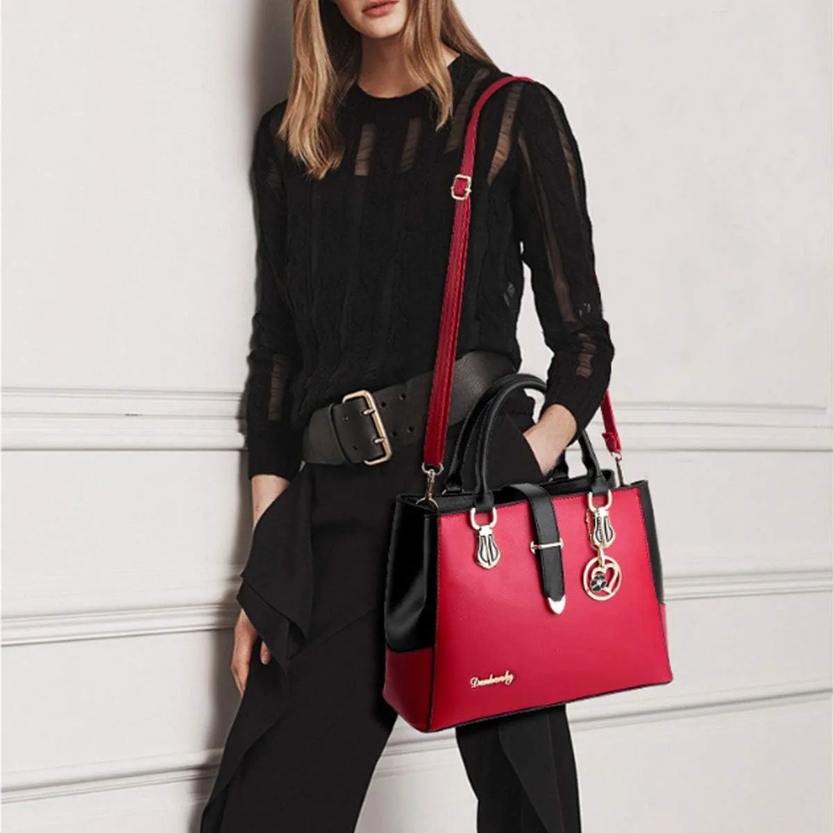 Purses and Handbags for Women Tote Shoulder Crossbody Bags PU Leather Top Handle Satchel with Long Strap Detachable