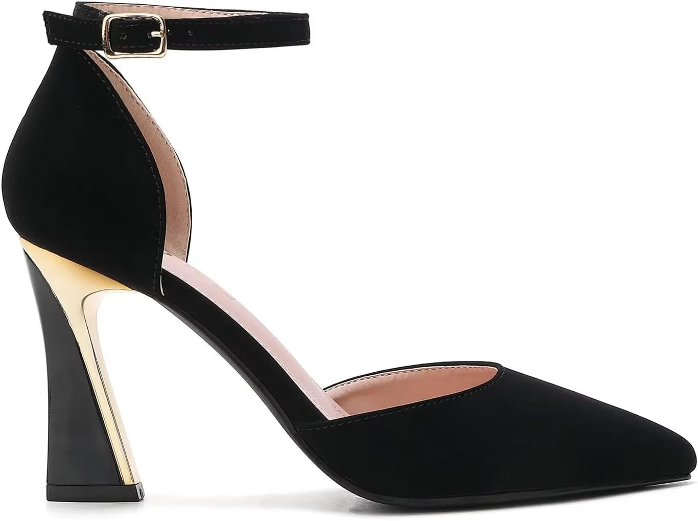 QKL Women's Closed Toe Pointed Heels Pumps