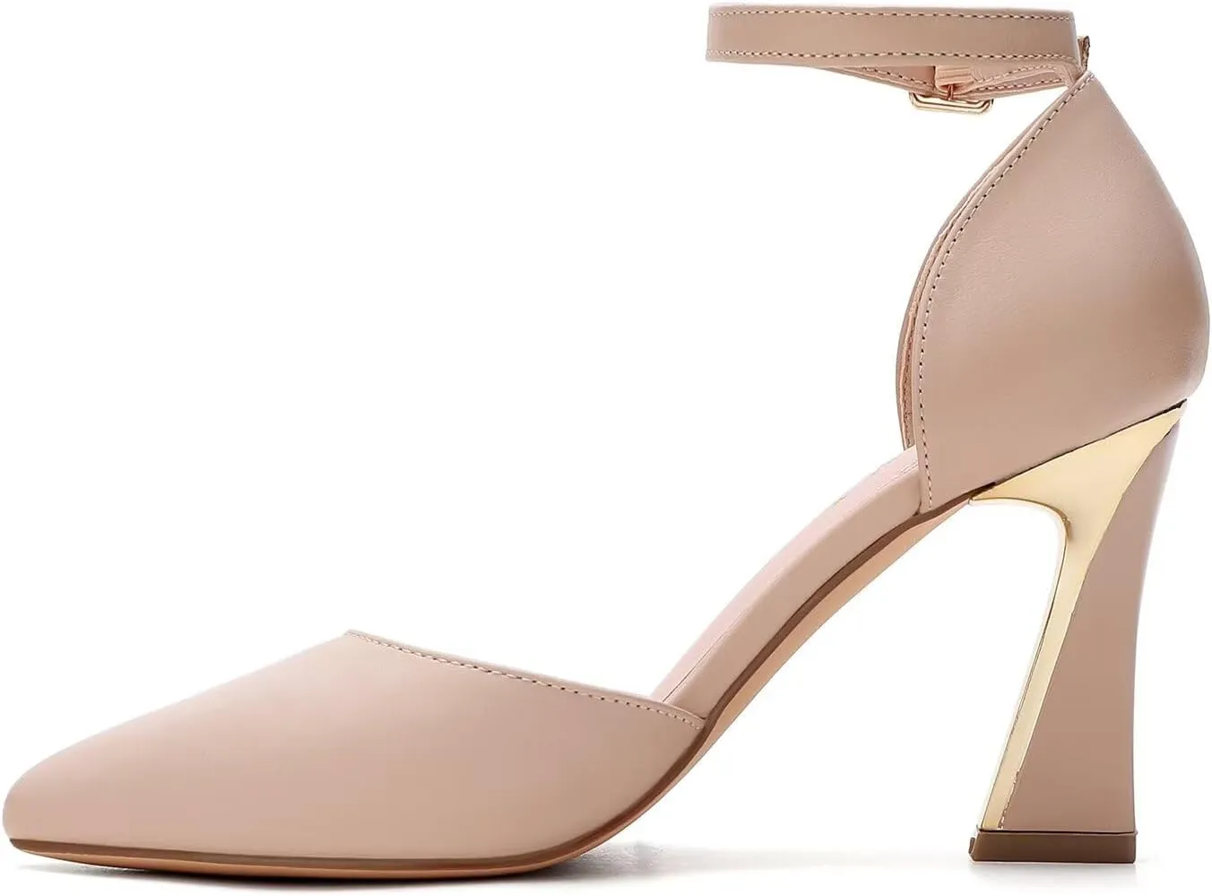 QKL Women's Closed Toe Pointed Heels Pumps