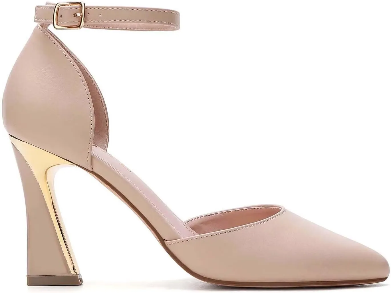 QKL Women's Closed Toe Pointed Heels Pumps