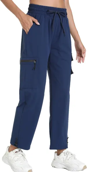 Quick Dry Women's Cargo Pants with Pockets Lightweight Hiking Joggers for Workout Athletic Casual Outdoor Camping