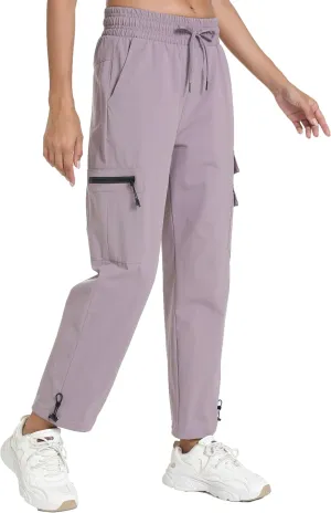 Quick Dry Women's Cargo Pants with Pockets Lightweight Hiking Joggers for Workout Athletic Casual Outdoor Camping