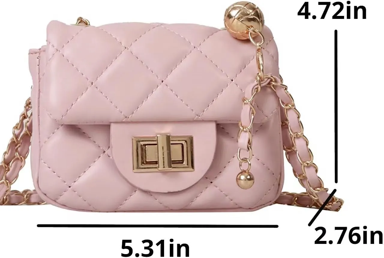Quilted Crossbody Bag Faux Leather Trendy Shoulder Purses with Chain Strap Stylish Clutch Purse for Women Ladies