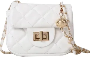 Quilted Crossbody Bag Faux Leather Trendy Shoulder Purses with Chain Strap Stylish Clutch Purse for Women Ladies