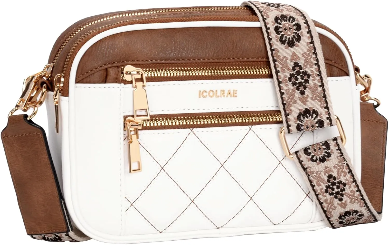Quilted Crossbody Bags For Women With Wide Strap Vegan Leather Designer Shoulder Handbags Small Purse
