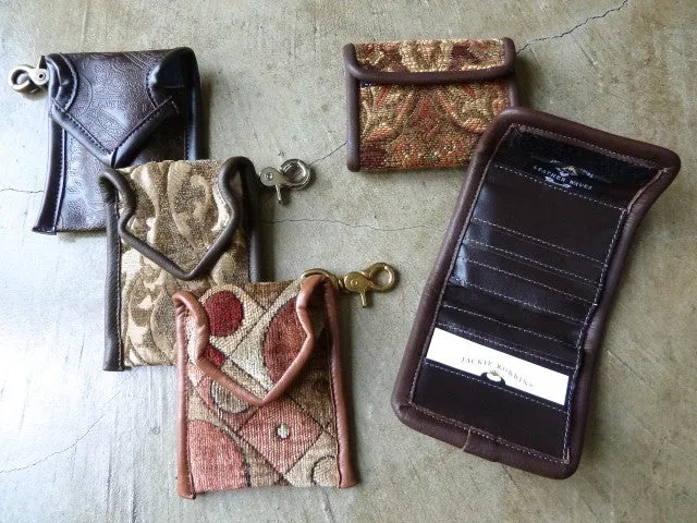 "No-Animal" Leather and Tapestry Purses Bags Wallets Belts and Phone Pouches