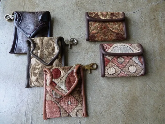 "No-Animal" Leather and Tapestry Purses Bags Wallets Belts and Phone Pouches