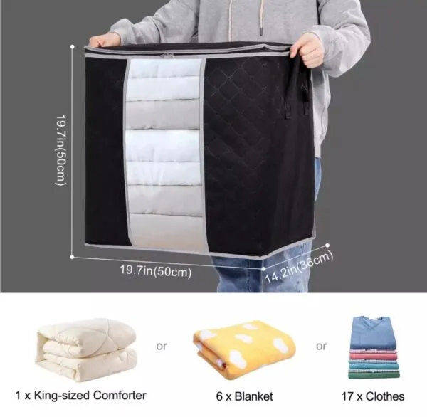 "PACK OF 3" HOME STORAGE FOLDABLE ORGANIZER BAGS