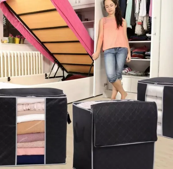 "PACK OF 3" HOME STORAGE FOLDABLE ORGANIZER BAGS