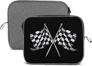Racer Race Checkered Flags Laptop Sleeve Case Protective Notebook Carrying Bag Travel Briefcase 13inch