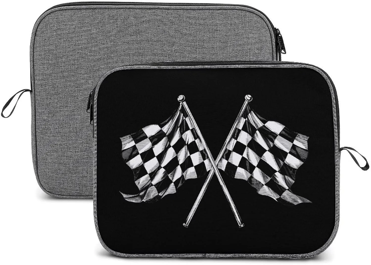 Racer Race Checkered Flags Laptop Sleeve Case Protective Notebook Carrying Bag Travel Briefcase 13inch