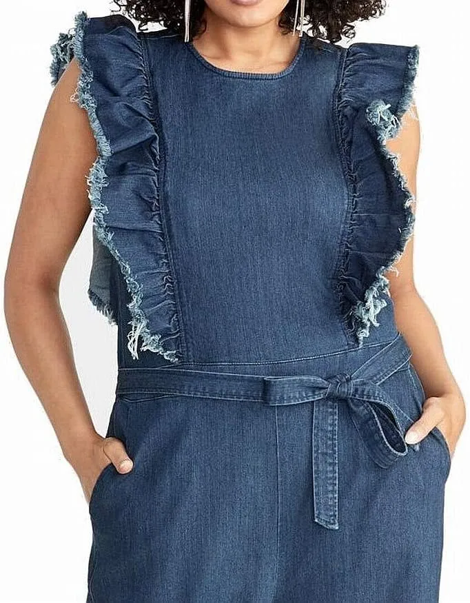 RACHEL Rachel Roy womens Plus Size Nikita Ruffle Jumpsuit