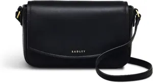 RADLEY London River Road Women's Mini Leather Flapover Phone Crossbody Bag, Black