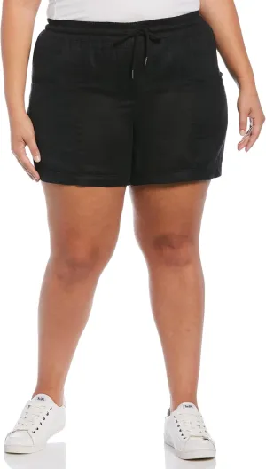 Rafaella Women's Seamed Linen Drawstring Short