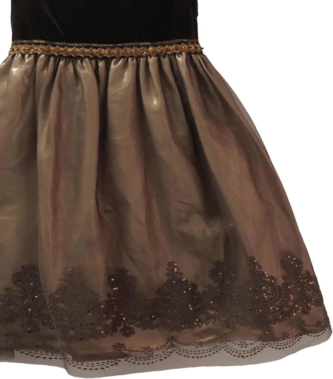 Rare Editions Baby Girls Velvet Sequin Caviar Mesh Overlay Dress