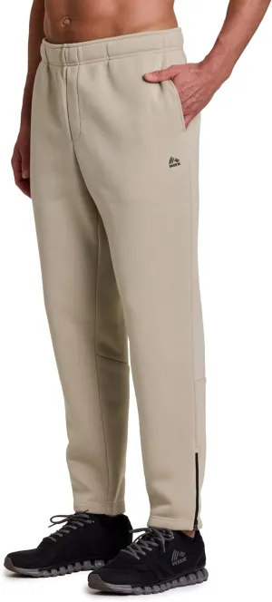 RBX Men's Fleece Sweatpants, Adjustable Leg Opening Fleece Pants Cold Weather Workout Pants with Pockets, Ankle Zippers