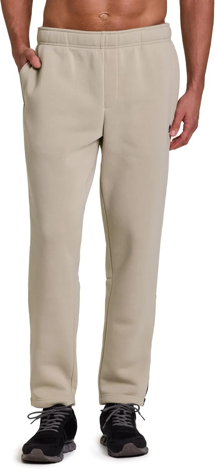 RBX Men's Fleece Sweatpants, Adjustable Leg Opening Fleece Pants Cold Weather Workout Pants with Pockets, Ankle Zippers