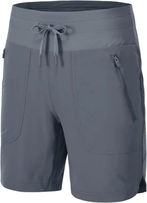 Rdruko Women's Swim Board Shorts with Liner 7" High Waisted UPF 50  Beach Trunks Shorts