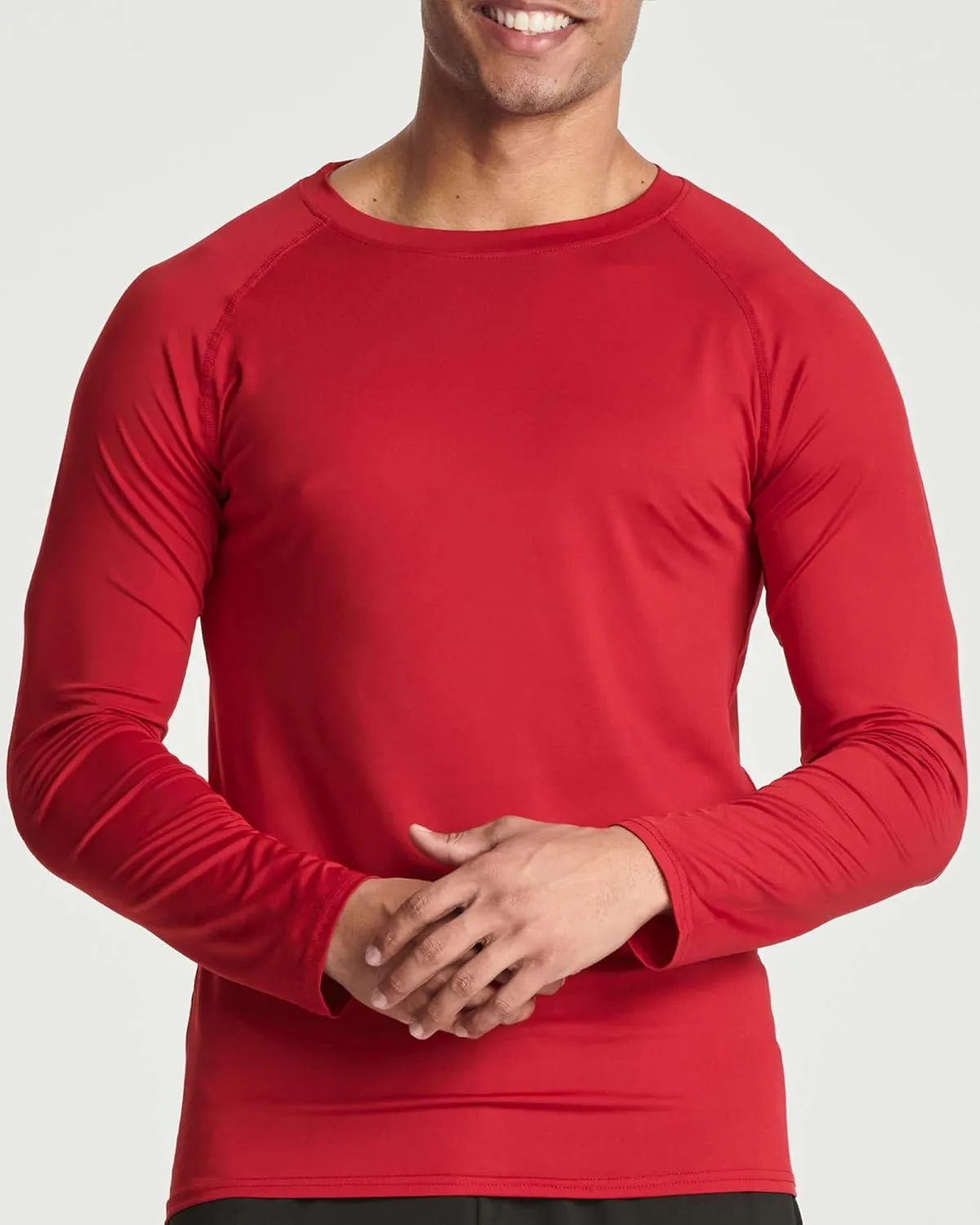 Real Essentials 4 Pack: Men's Compression Long-Sleeve T-Shirt Athletic Cold Weather Baselayer (Available in Big & Tall)