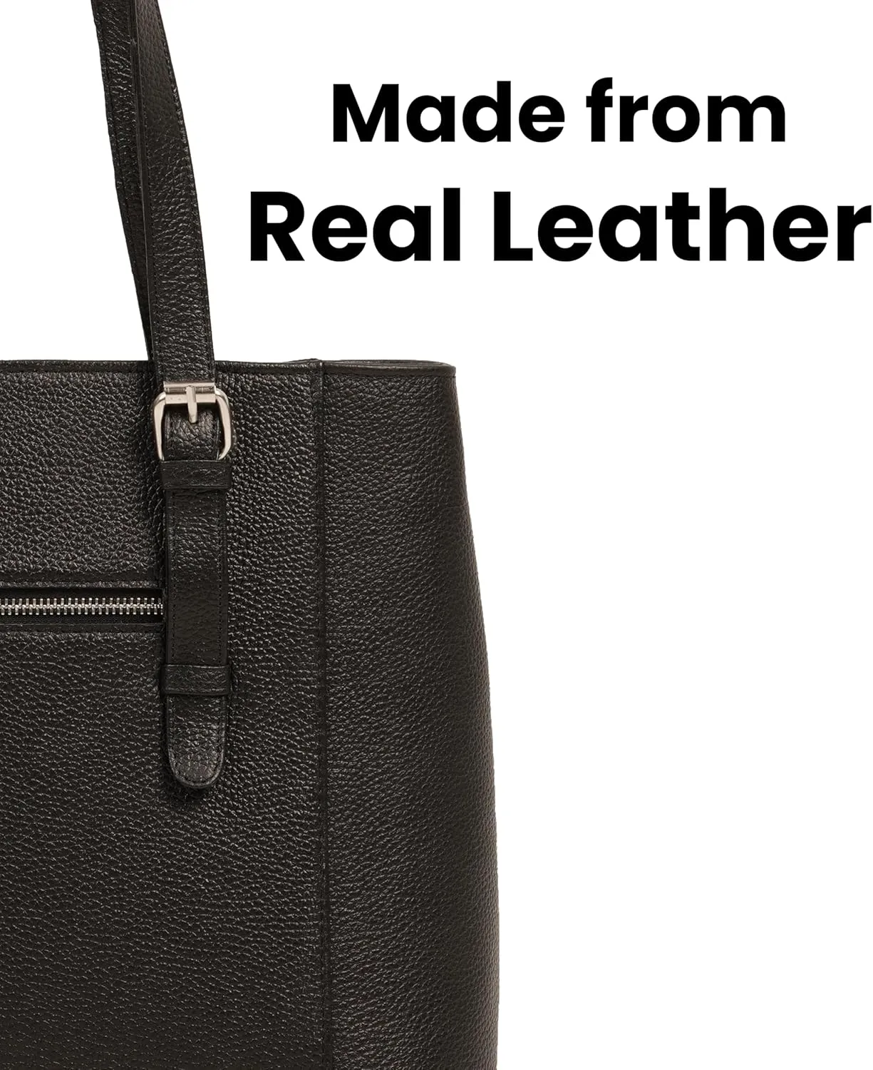 Real Leather 14 inch Laptop Tote Bag for Women - Professional Ladies Leather Work Bag Purse With Compartments