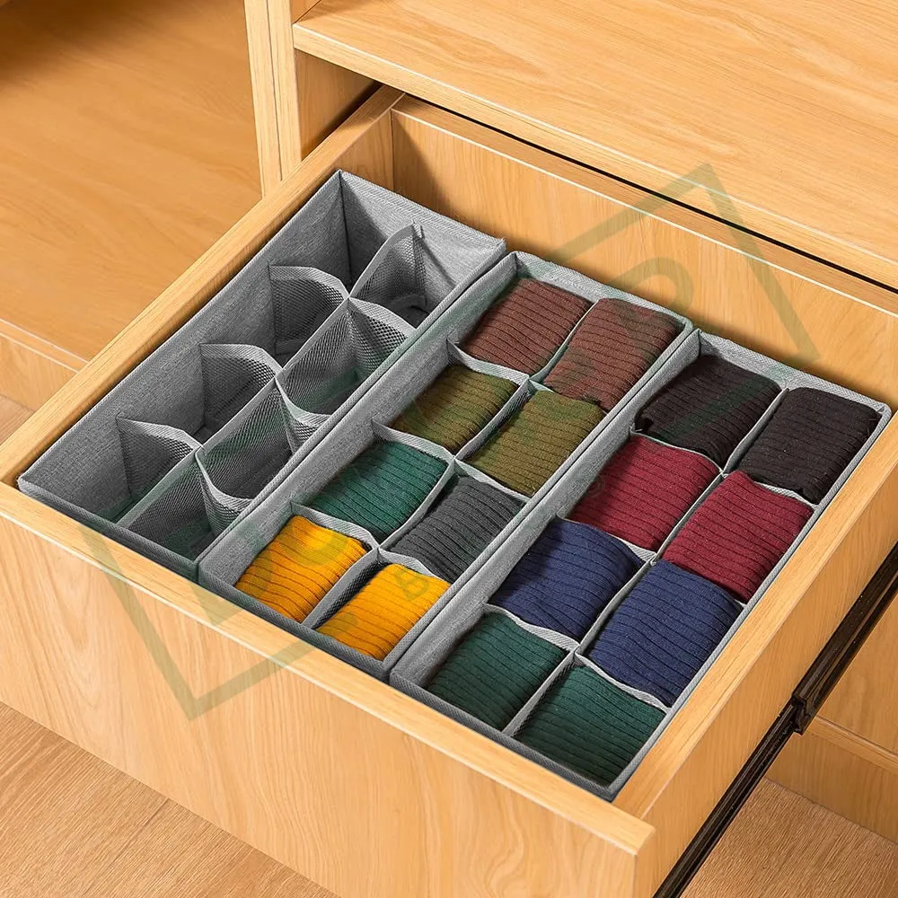 Rectangular Collapsible Cabinet Closet Storage Drawer Organizer Dividers Set of 3