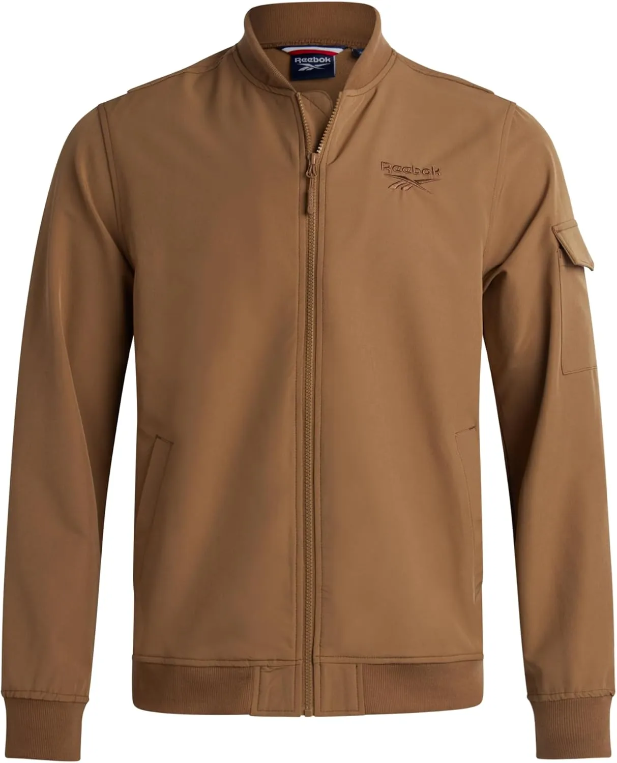 Reebok Mens Rain Jacket - Full Zip Up Lightweight Water Resistant Windbreaker Soft Shell Collar Rain Coat for Men (S-XL)