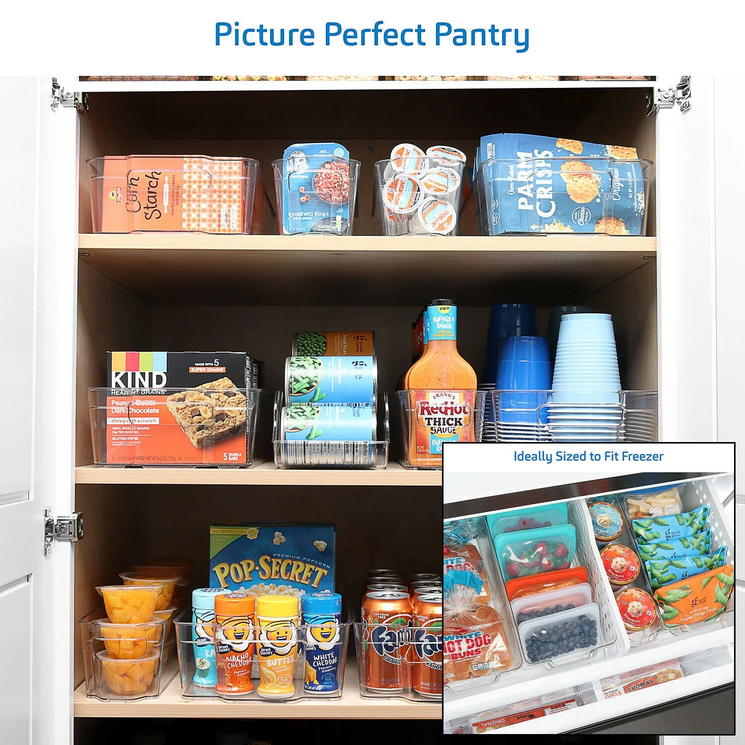 Refrigerator Organizer Storage Bins - Clear Plastic Containers 14pcs