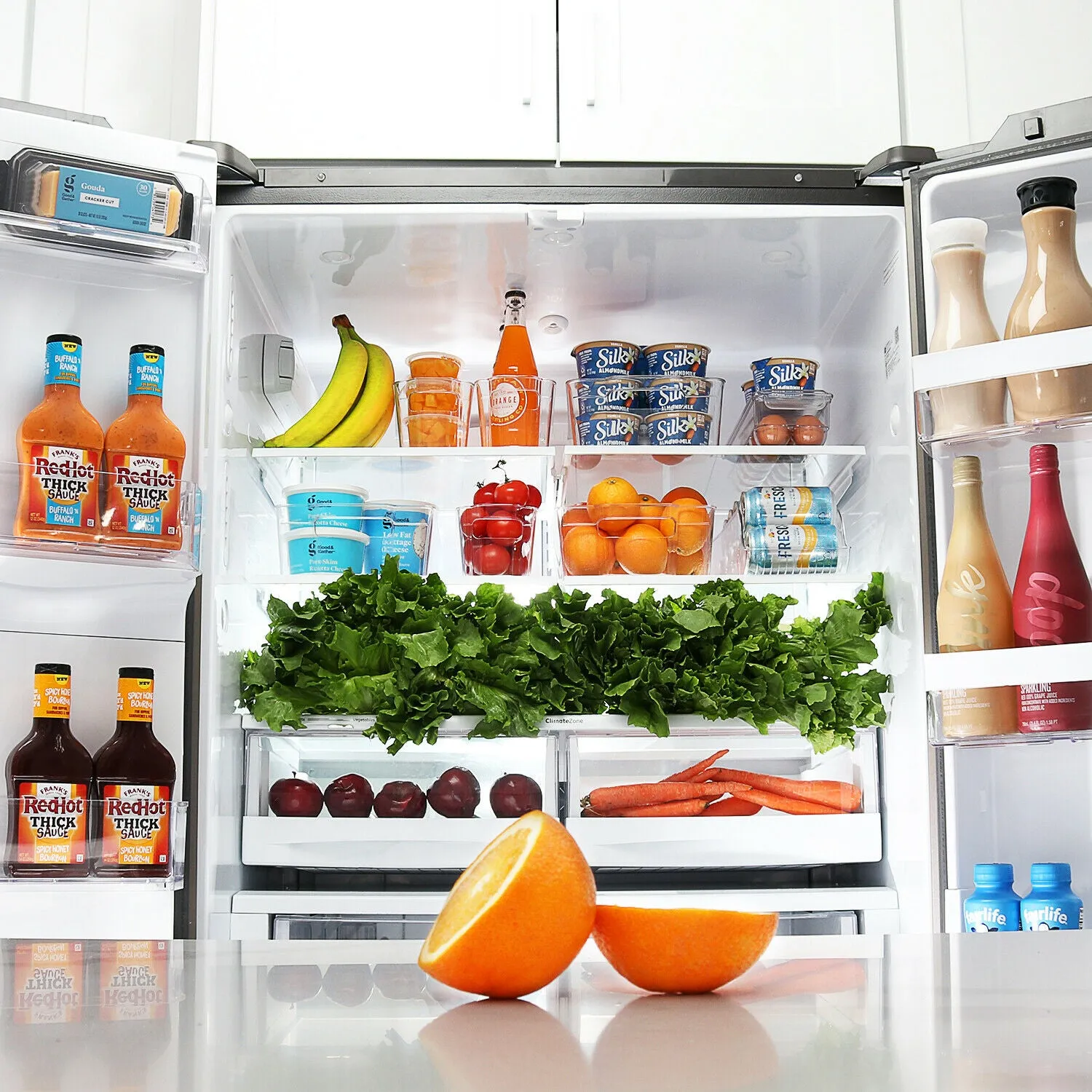 Refrigerator Organizer Storage Bins - Clear Plastic Containers 14pcs