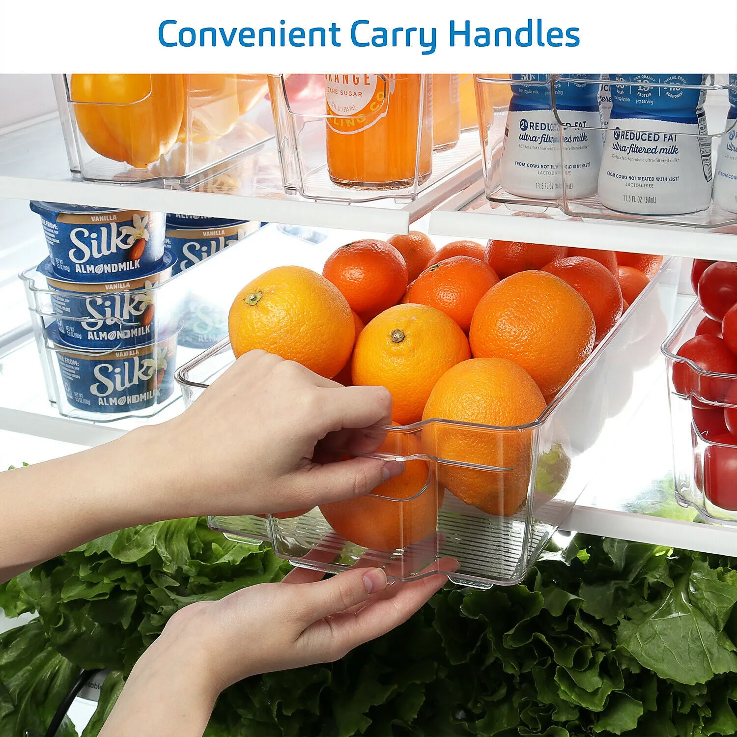 Refrigerator Organizer Storage Bins - Clear Plastic Containers 14pcs