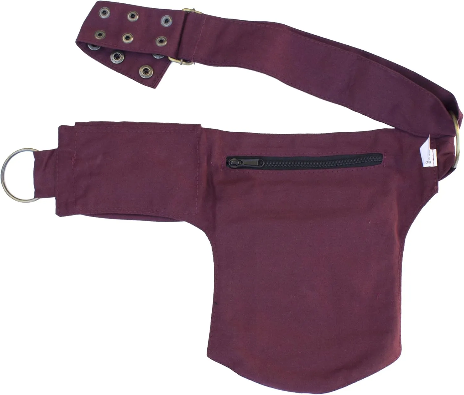 Renaissance Faire Festival Lace Fannypack Waistbag Cotton Utility Hip Belt-Maroon-One Size