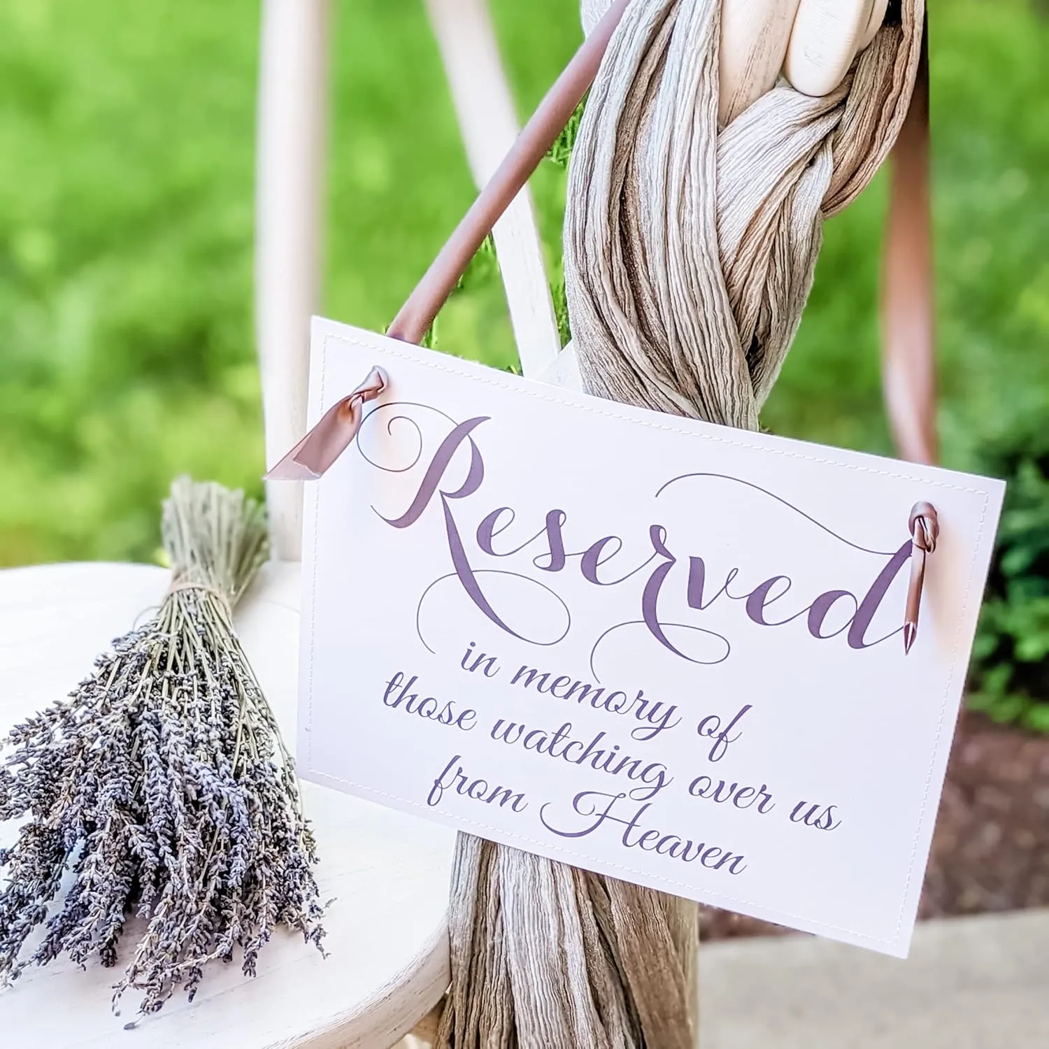 Reserved Memorial Wedding Banner for Ceremony | Reserved for Those Watching Over Us From Heaven (Custom Colors)
