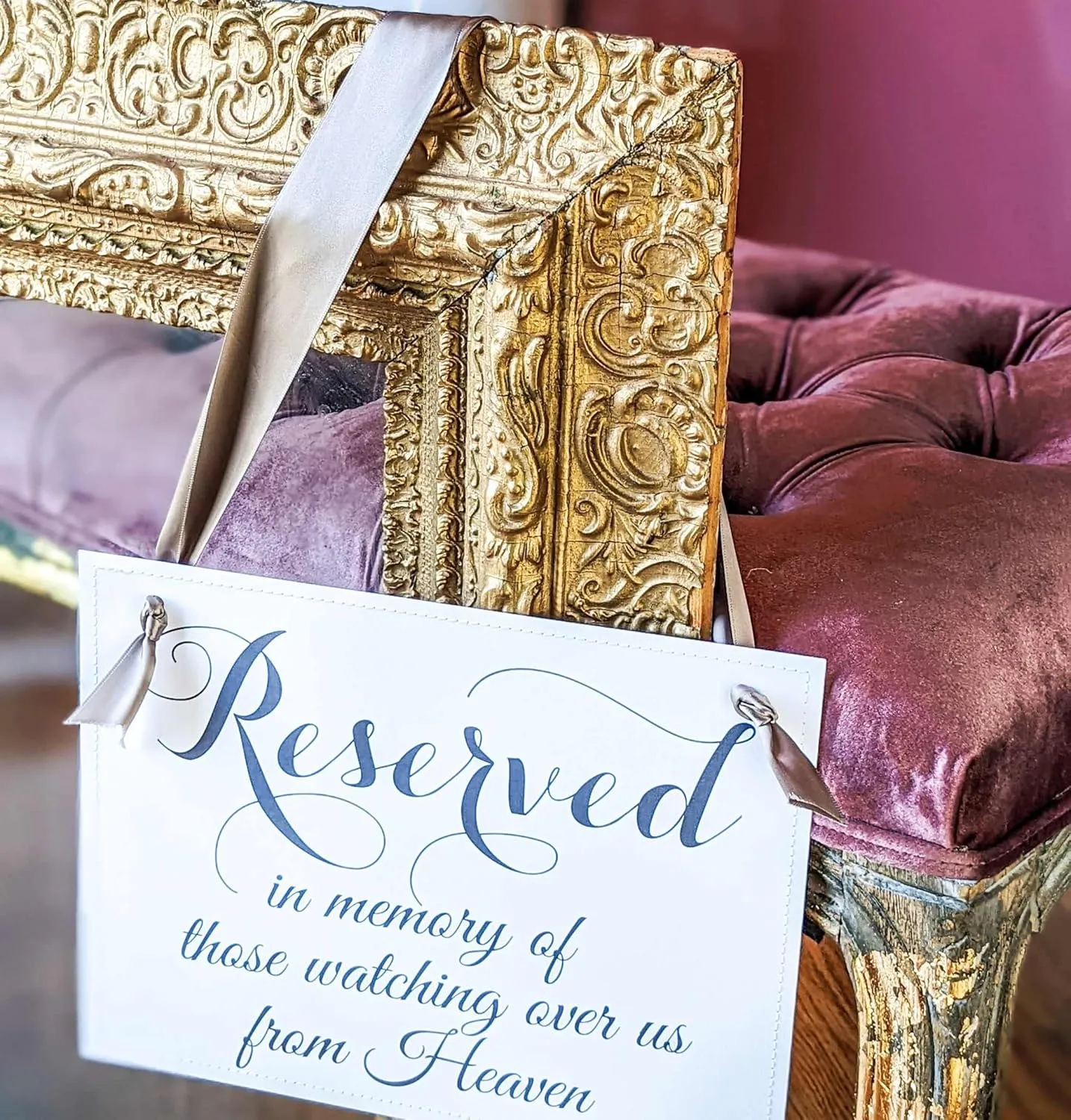 Reserved Memorial Wedding Banner for Ceremony | Reserved for Those Watching Over Us From Heaven (Custom Colors)