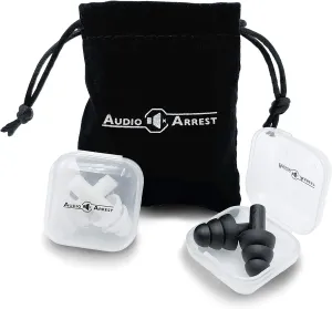 Reusable Silicone Earplugs with Travel Bag - Sleeping, Swimming, Concerts, Shooting, Noise Reduction, Travel, Studying - 2 Pair with Bonus Velvet Travel Bag- Waterproof - Ultra-Comfortable