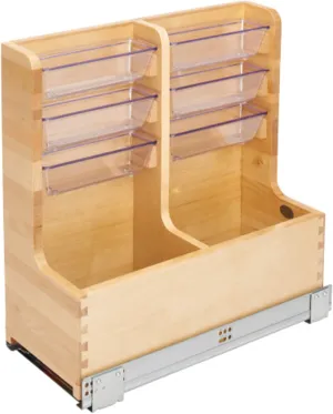Rev-A-Shelf 30" Wood Vanity Sink Pull Out Organizer Cabinet Storage with Soft-Close for Kitchen or Bathroom, Maple Wood, 441-15VSBSC-1