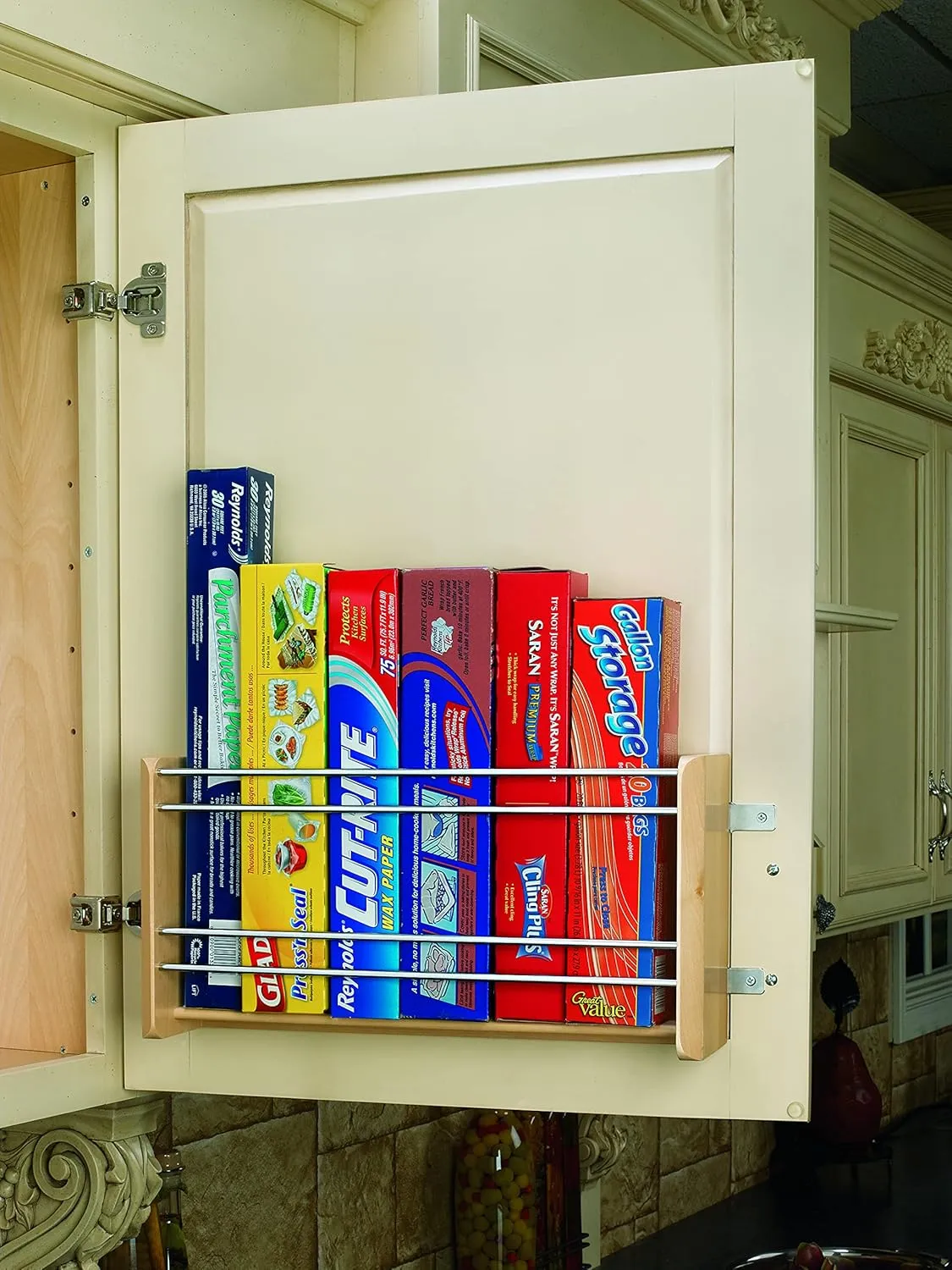 Rev-A-Shelf Wood Foil/Wrap Cabinet Door Organizer