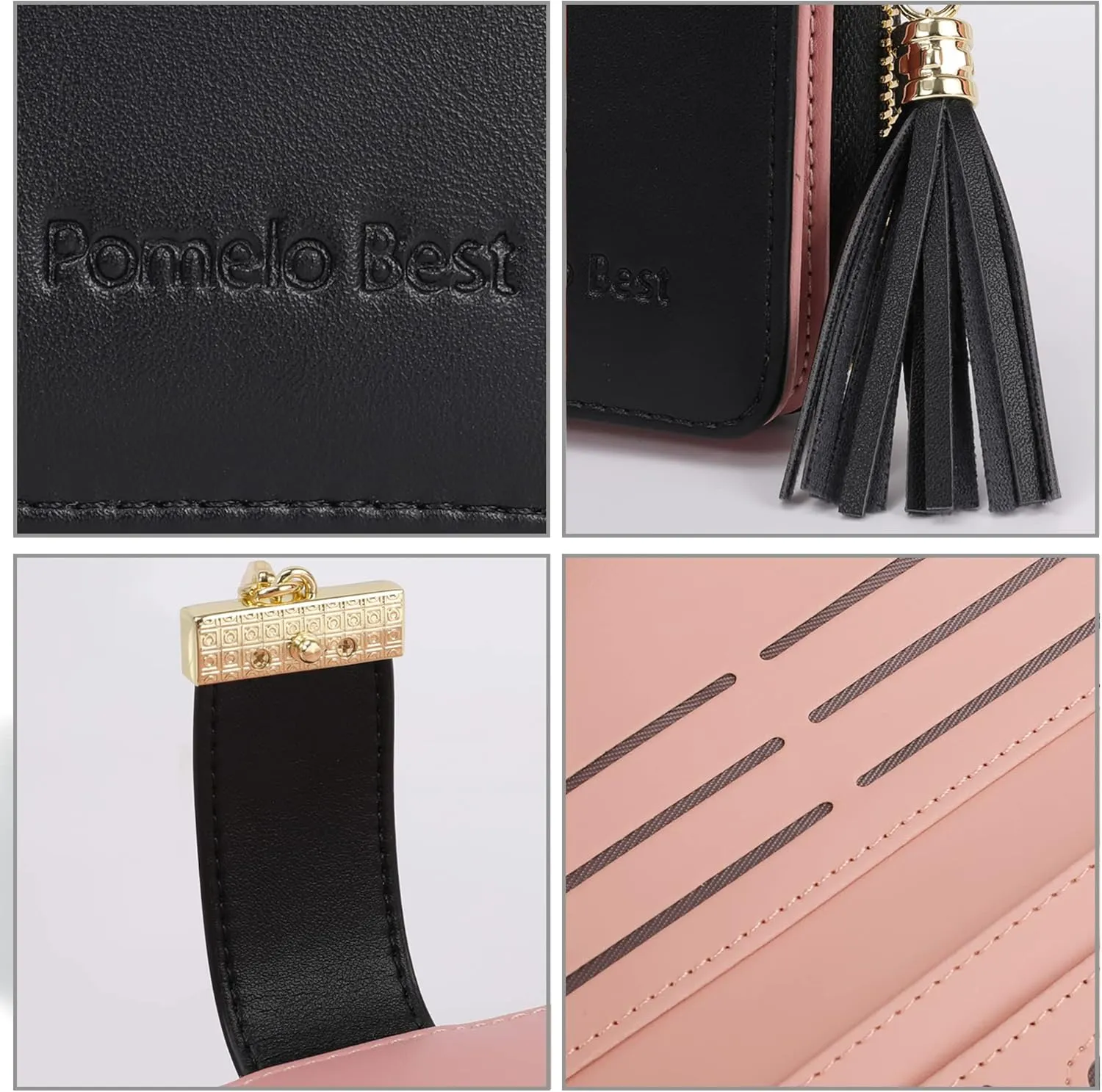 RFID Wallets for Women with Multiple Card Slots and Cellphone Compartment, womens wallet (black)