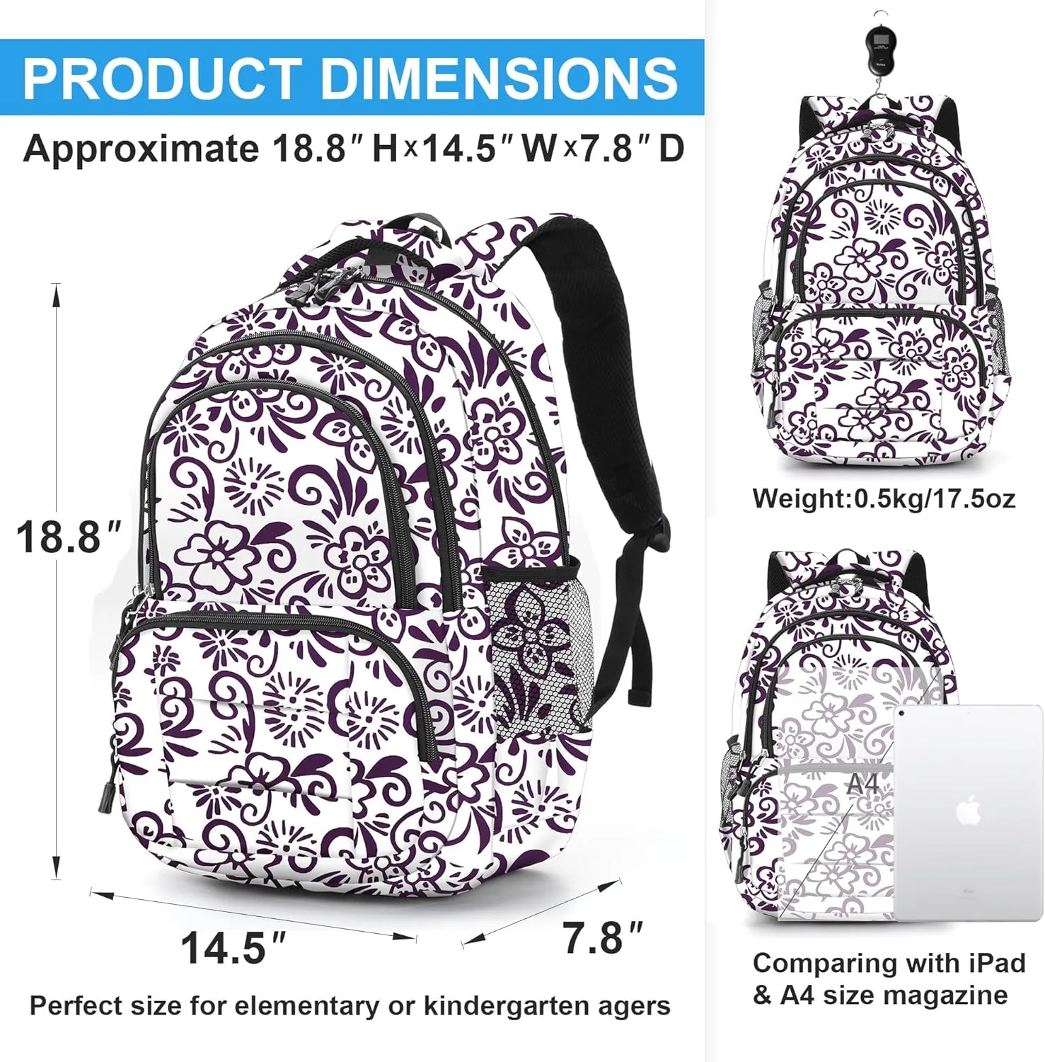 rickyh style Lightweight Elementary Durable Backpack Student Kids Waterproof Backpack